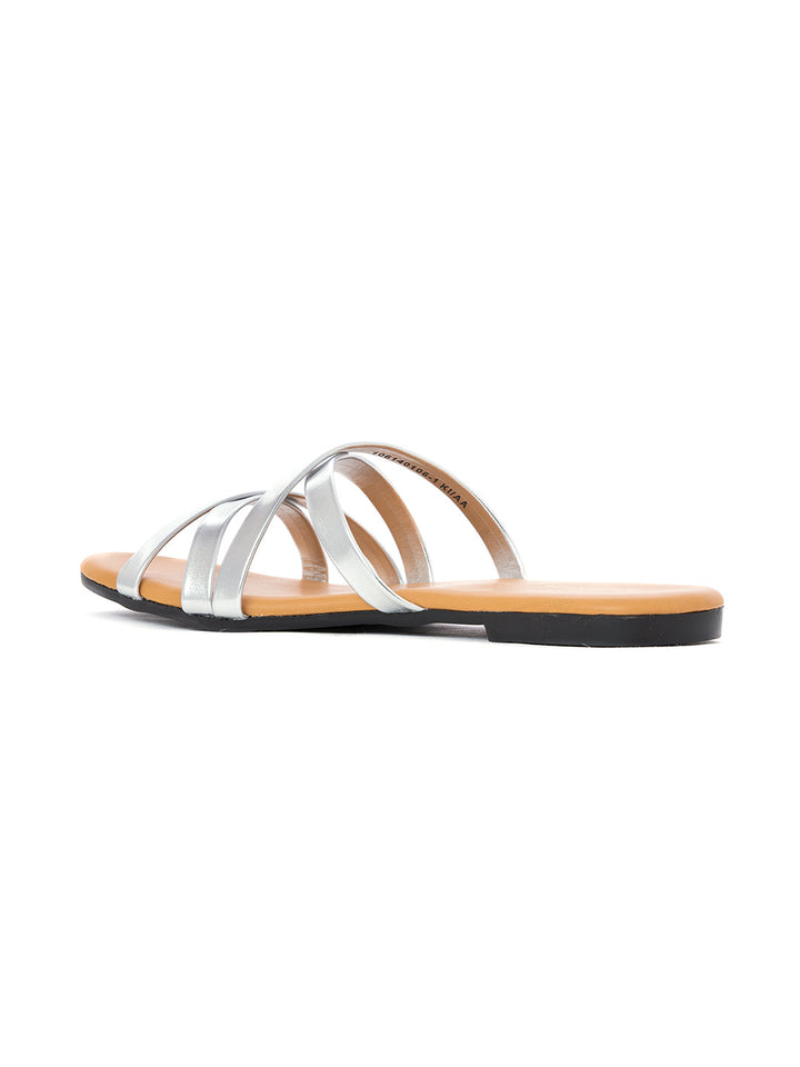 Khadim Flat Slip On Strappy Sandal for Women