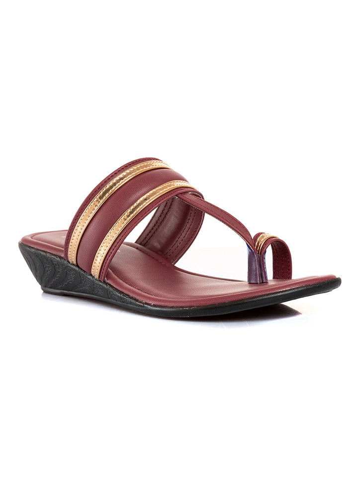Khadim Wedge Heel Kolhapuri Slip On Sandal for Women