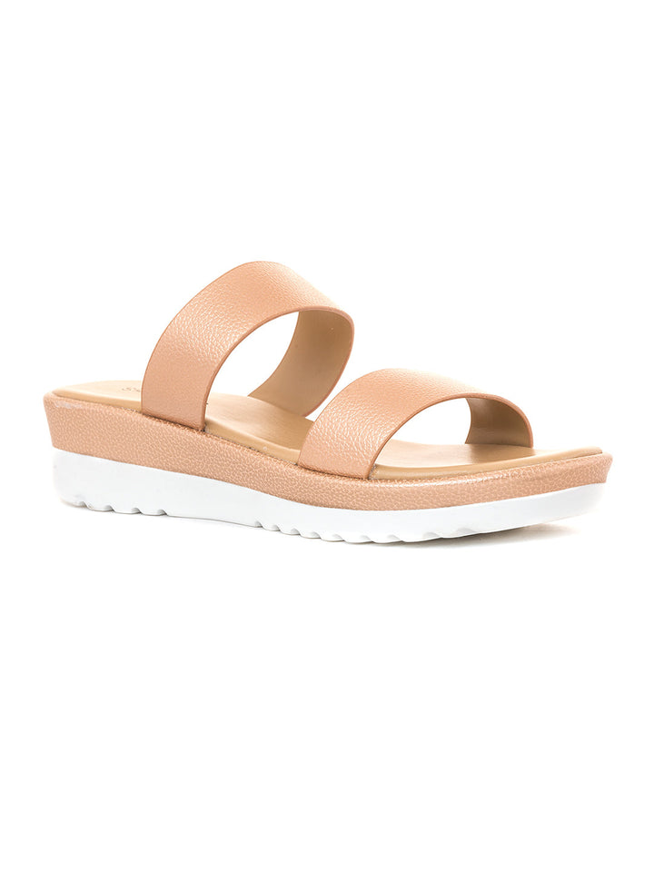 Khadim Sharon Platform Heel Mule Slip On Sandal for Women