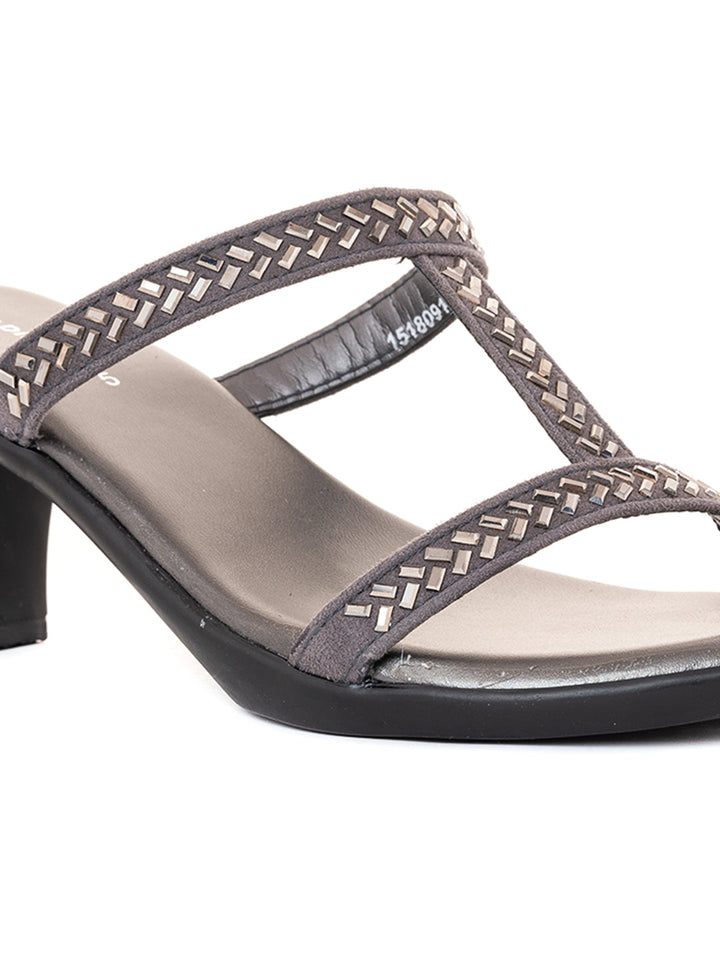 Khadim Cone Heel Slip On Sandal for Women