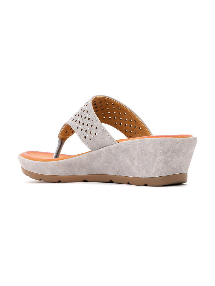 Khadim Sharon Wedge Heel Slip On Sandal for Women