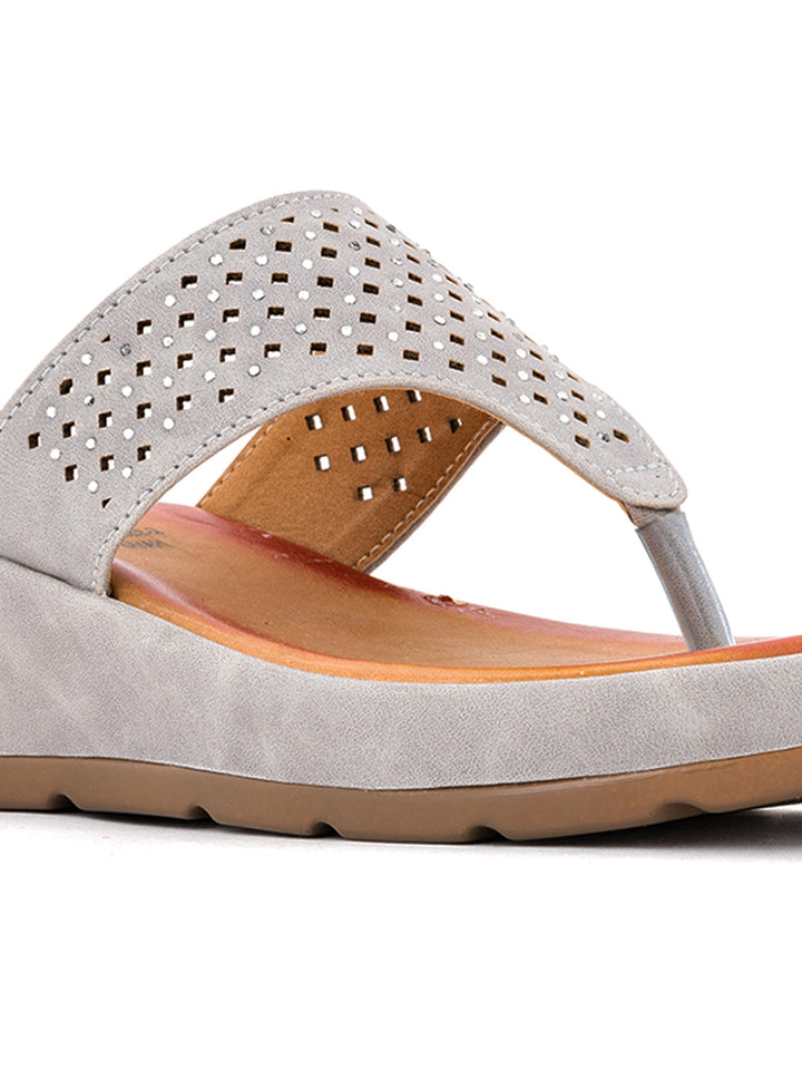 Khadim Sharon Wedge Heel Slip On Sandal for Women