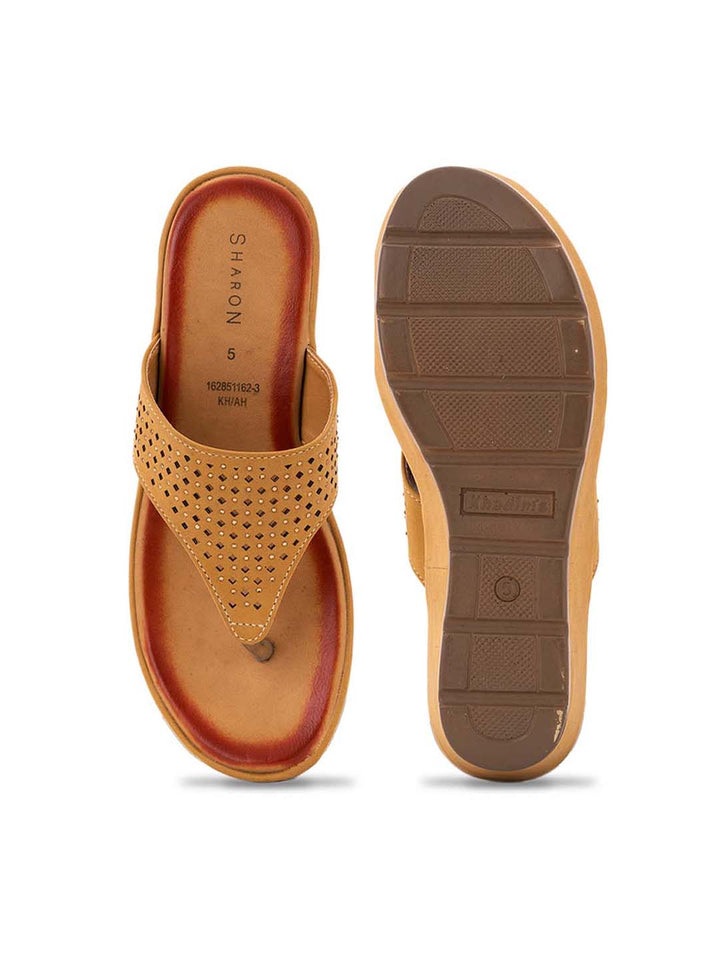 Khadim Sharon Wedge Heel Slip On Sandal for Women
