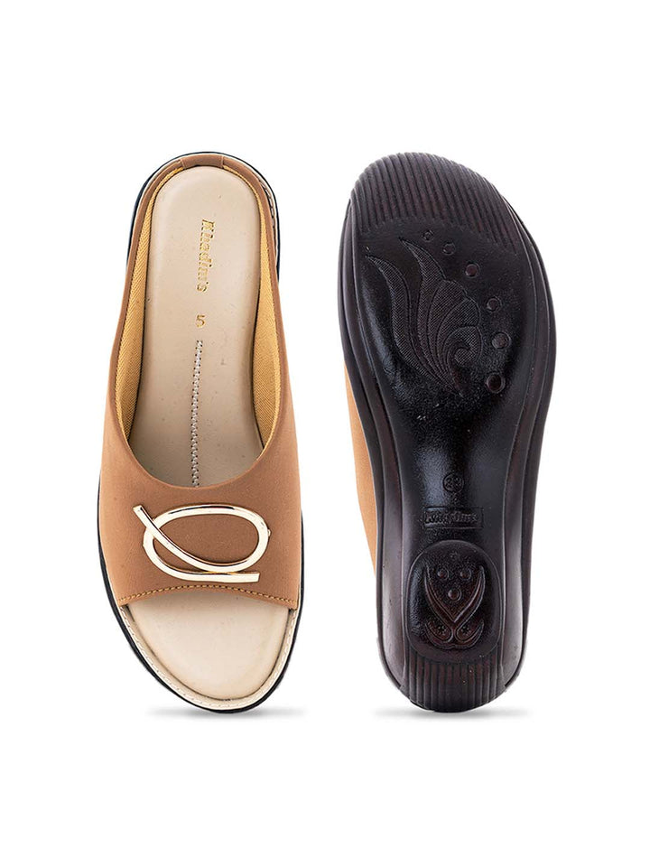 Khadim Wedge Heel Mule Slip On Sandal for Women