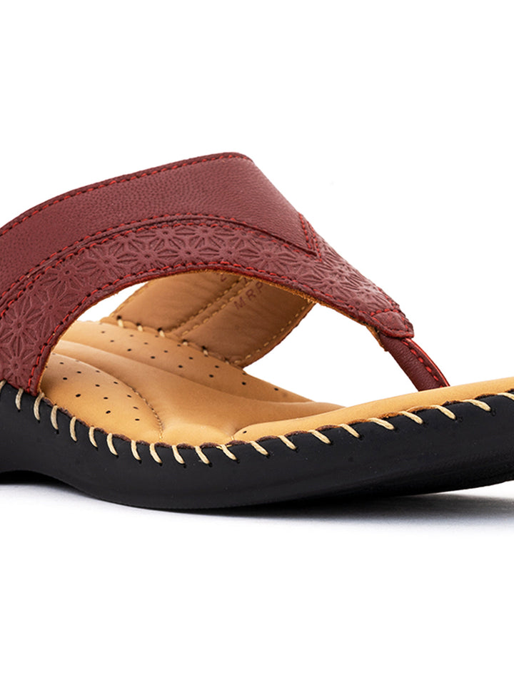 Khadim Softouch Leather Wedge Heel Slip On Sandal for Women