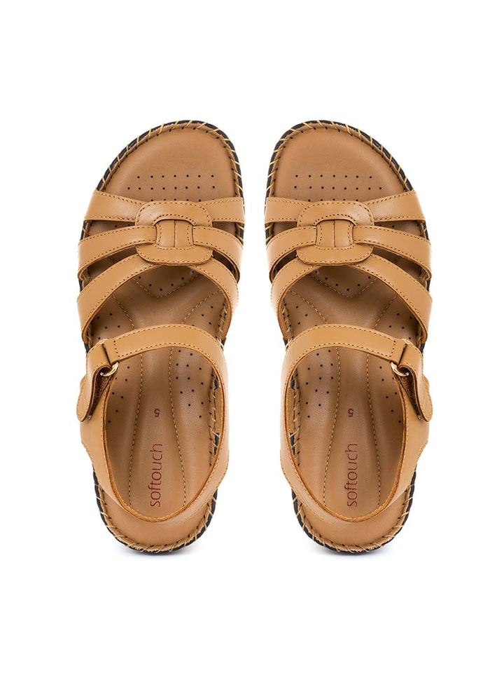 Khadim Softouch Leather Wedge Heel Sandal for Women