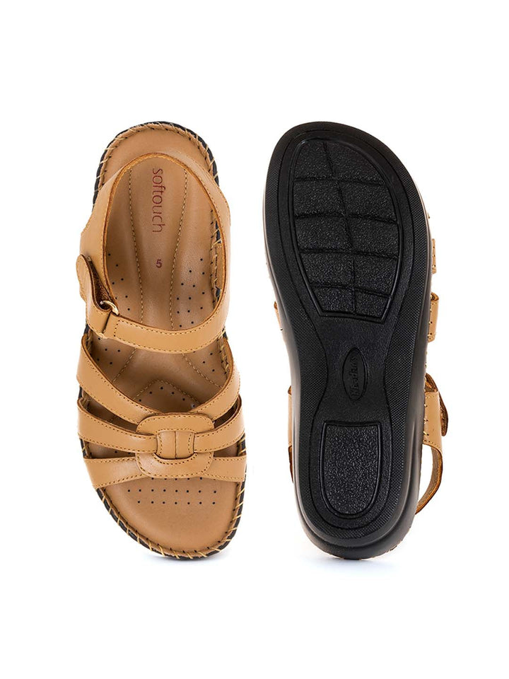 Khadim Softouch Leather Wedge Heel Sandal for Women
