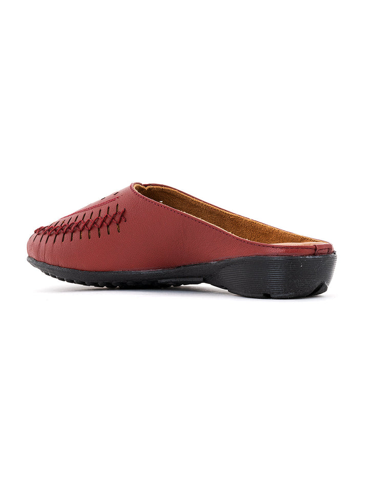 Khadim Sharon Leather Flat Mule Slip On Sandal for Women