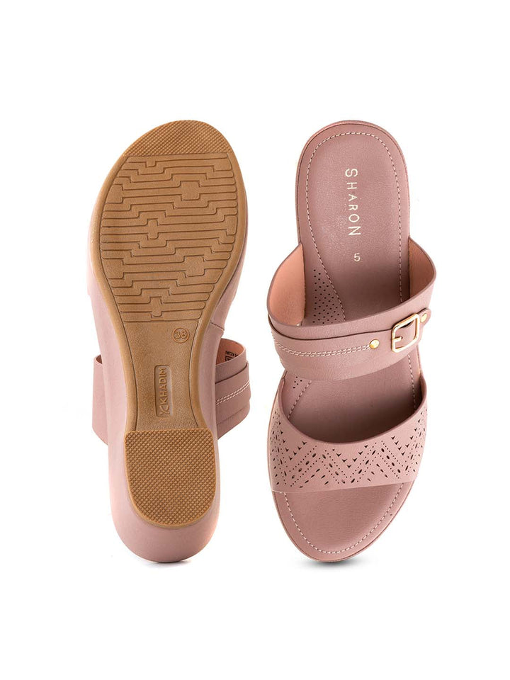 Khadim Sharon Wedge Heel Mule Slip On Sandal for Women