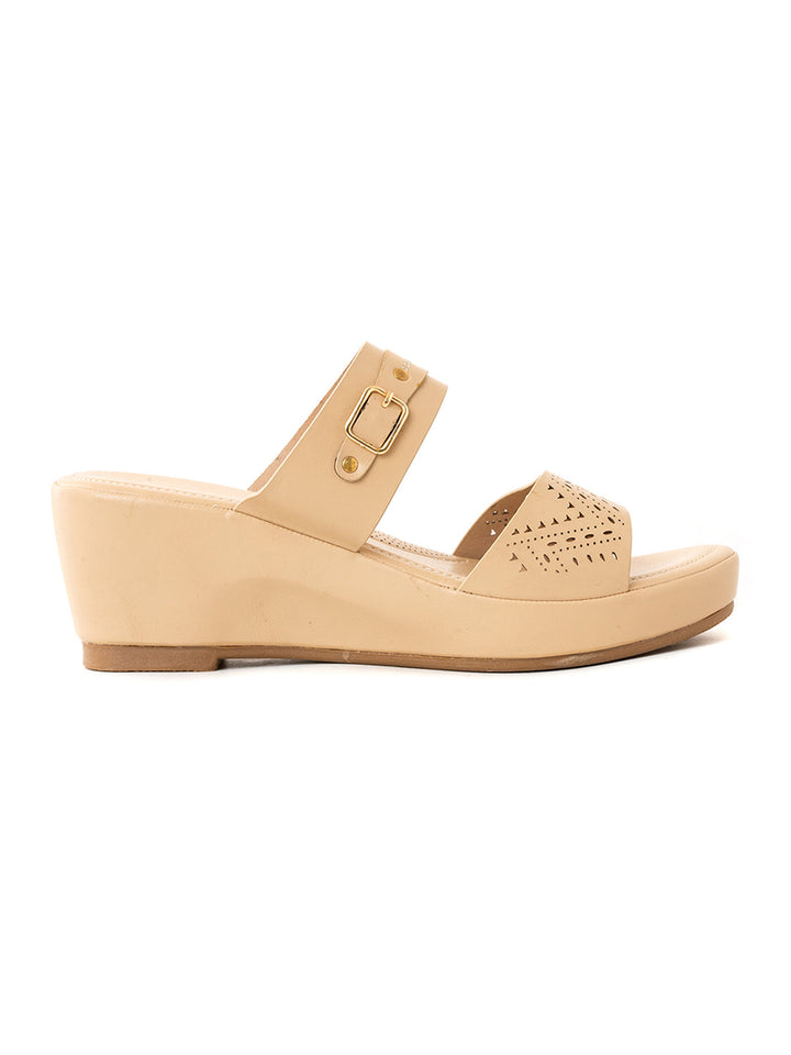Khadim Sharon Wedge Heel Mule Slip On Sandal for Women