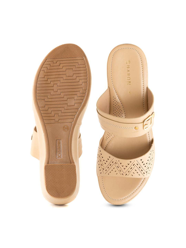 Khadim Sharon Wedge Heel Mule Slip On Sandal for Women