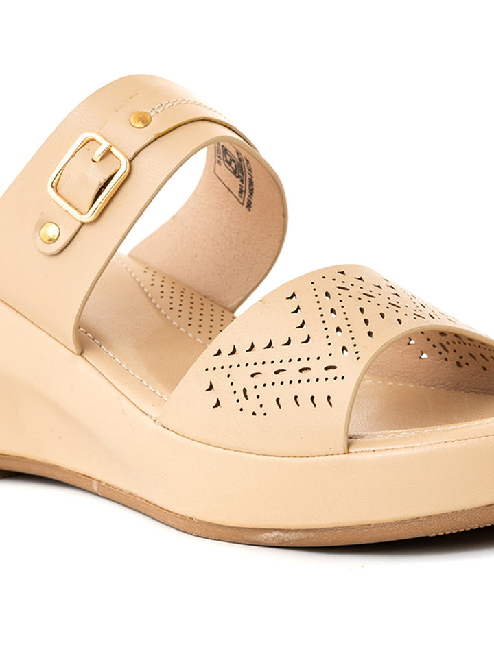 Khadim Sharon Wedge Heel Mule Slip On Sandal for Women