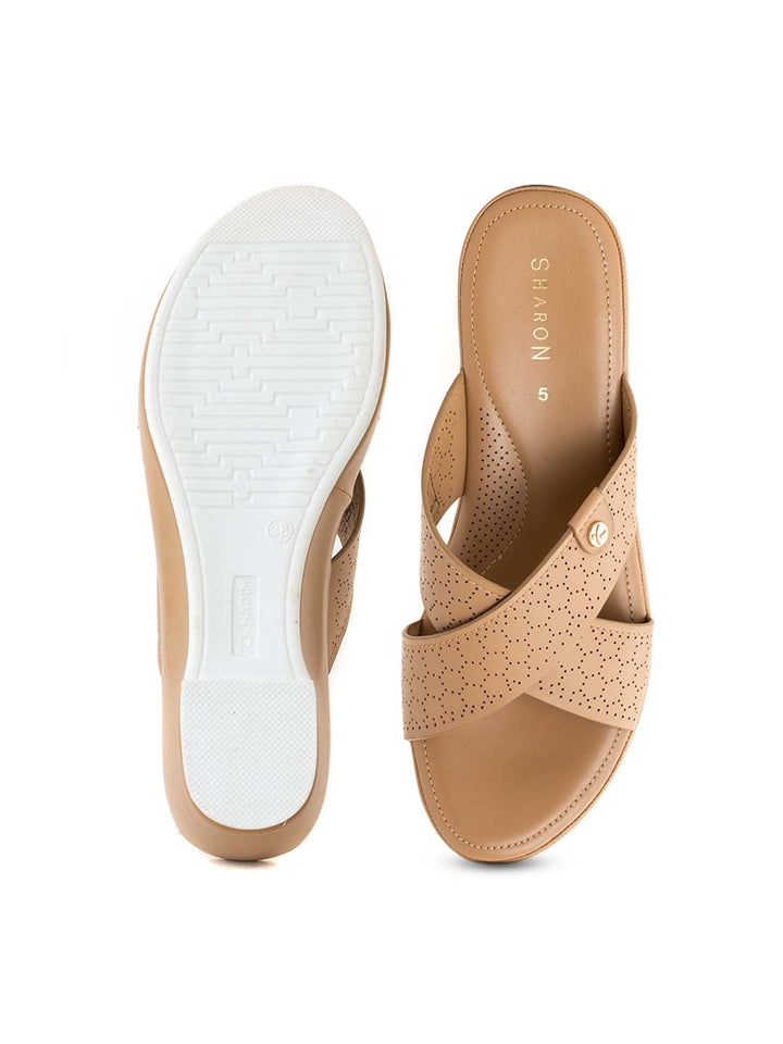 Khadim Sharon Wedge Heel Mule Slip On Sandal for Women