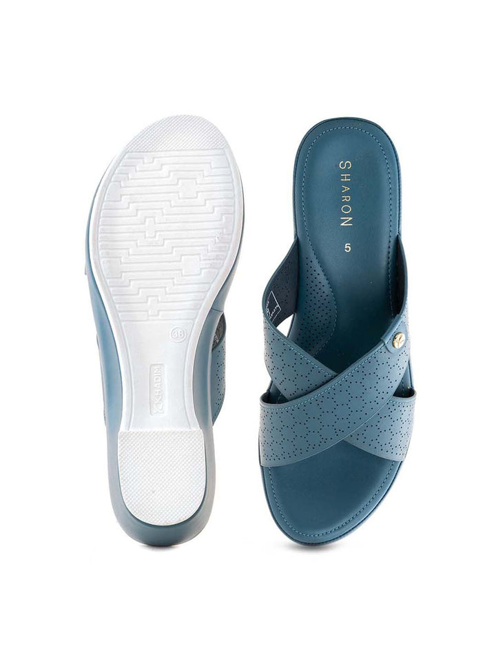 Khadim Sharon Wedge Heel Mule Slip On Sandal for Women