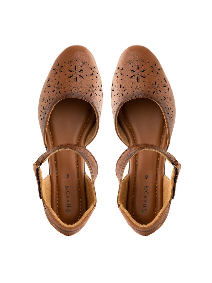 Khadim Sharon Leather Wedge Heel Sandal for Women