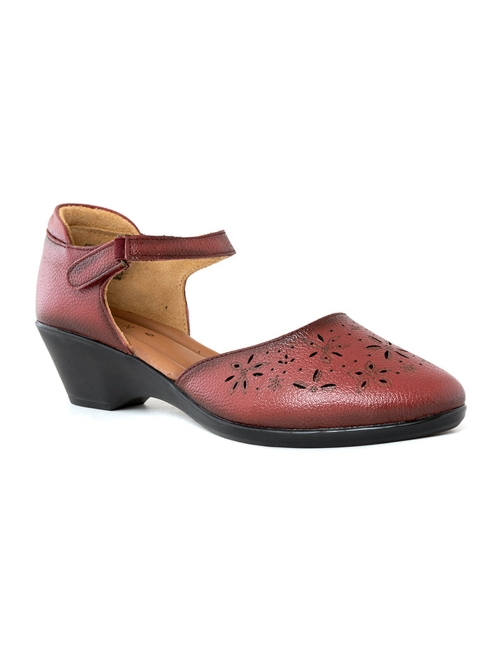 Khadim Sharon Leather Wedge Heel Sandal for Women