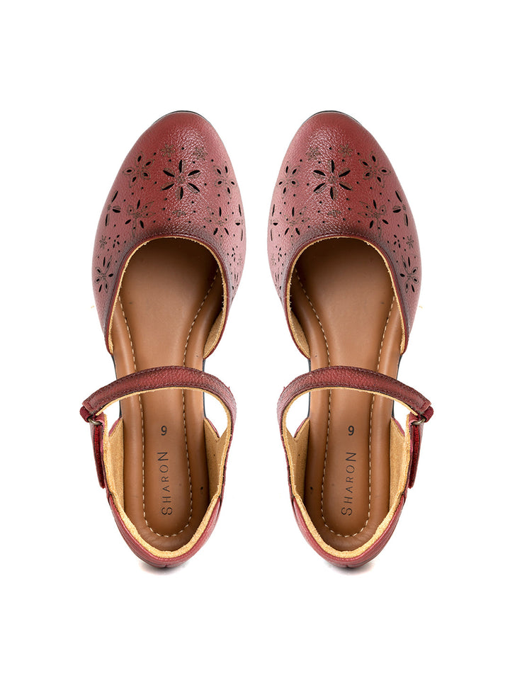 Khadim Sharon Leather Wedge Heel Sandal for Women