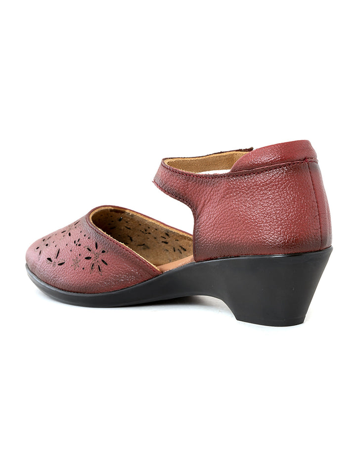 Khadim Sharon Leather Wedge Heel Sandal for Women