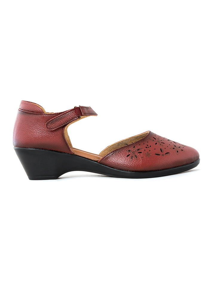 Khadim Sharon Leather Wedge Heel Sandal for Women