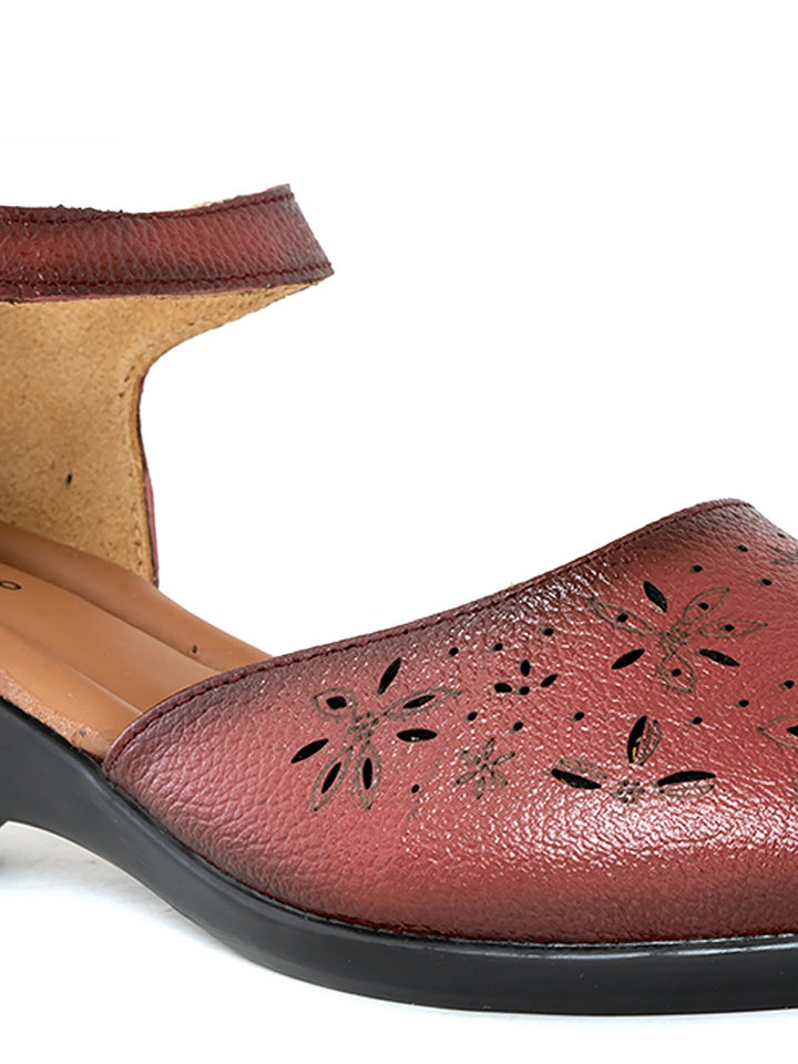 Khadim Sharon Leather Wedge Heel Sandal for Women