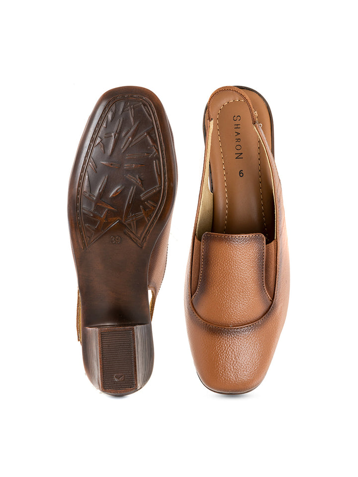 Khadim Sharon Block Heel Slingback Loafer Sandal for Women