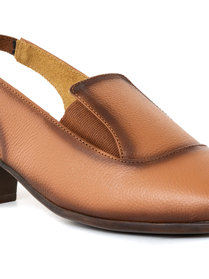 Khadim Sharon Block Heel Slingback Loafer Sandal for Women