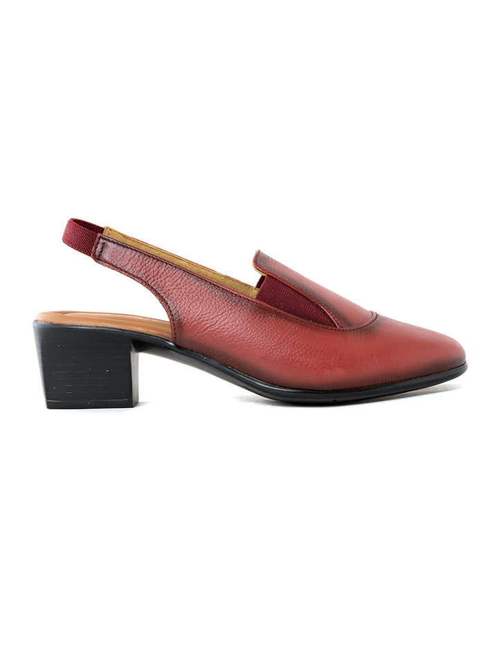 Khadim Sharon Block Heel Slingback Loafer Sandal for Women