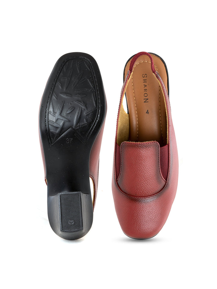 Khadim Sharon Block Heel Slingback Loafer Sandal for Women
