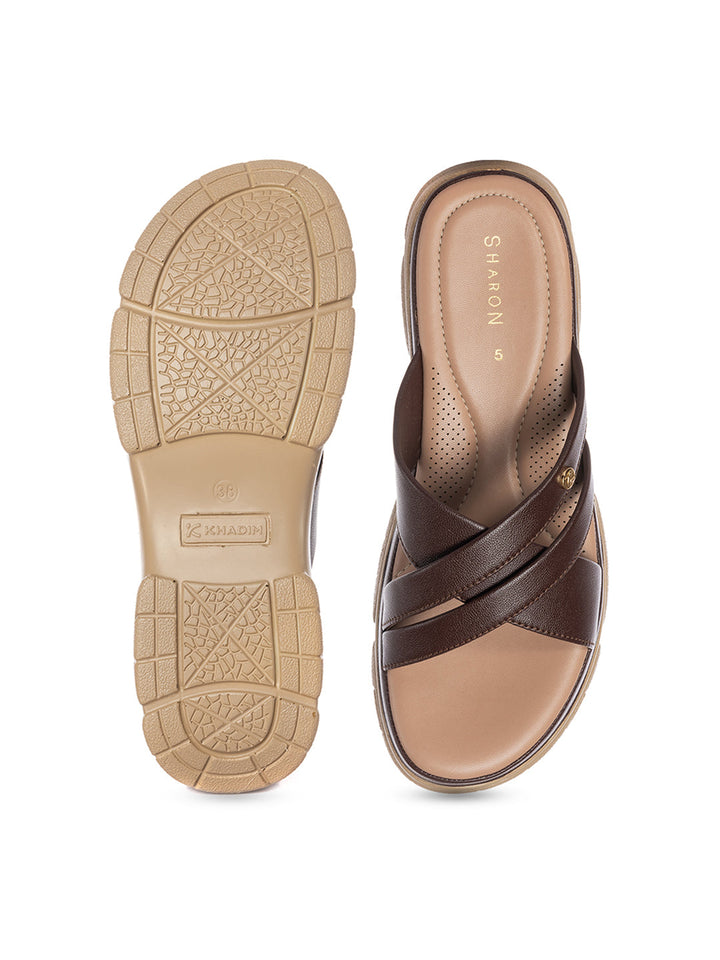 KHADIM Sharon Platform Heel Mule Slip On Sandal for Women