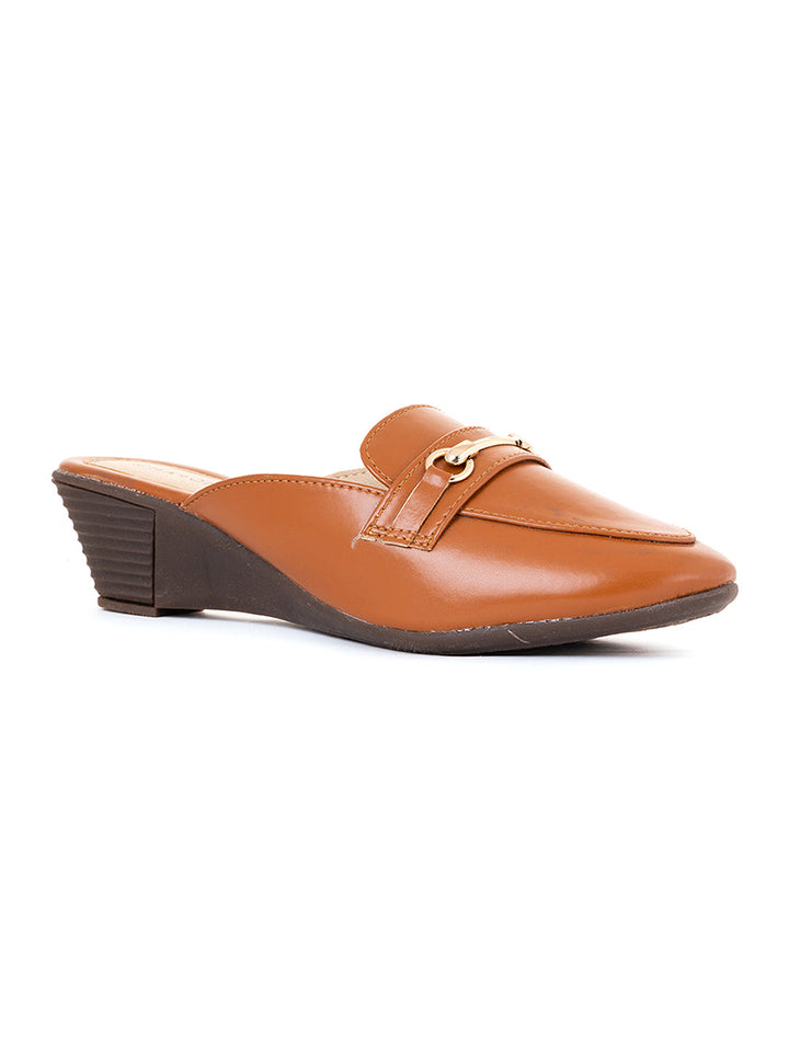 Khadim Sharon Wedge Heel Loafer Mule Sandal for Women