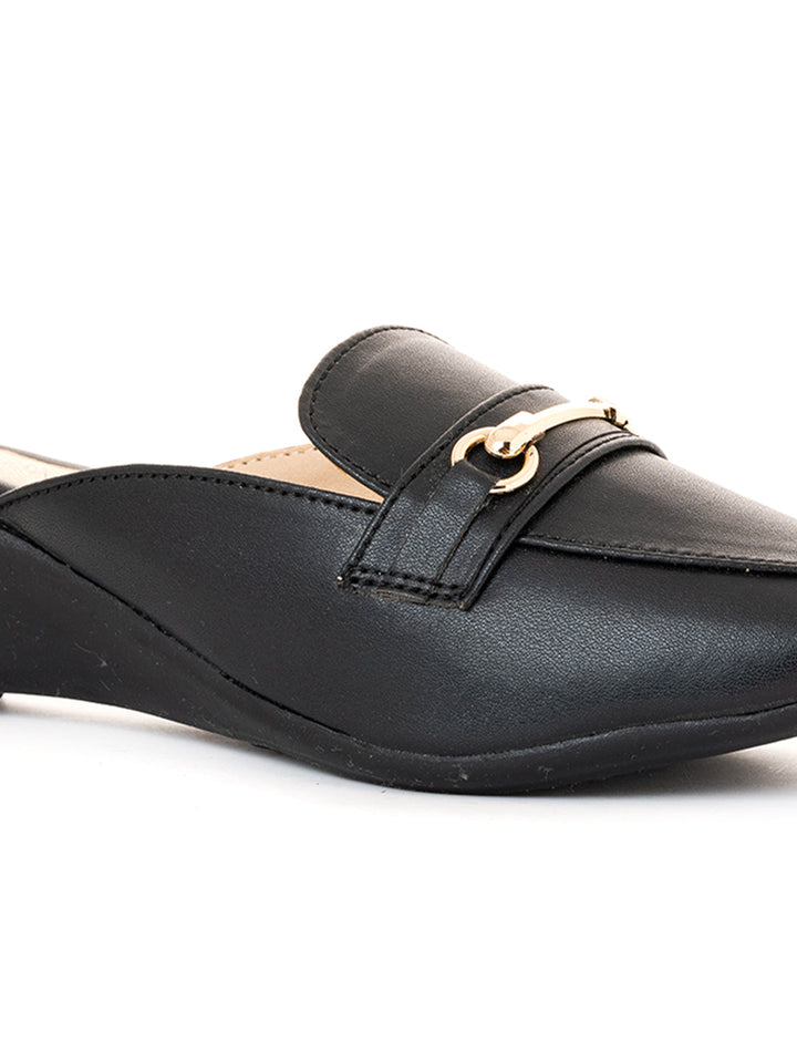 Khadim Sharon Wedge Heel Loafer Mule Sandal for Women