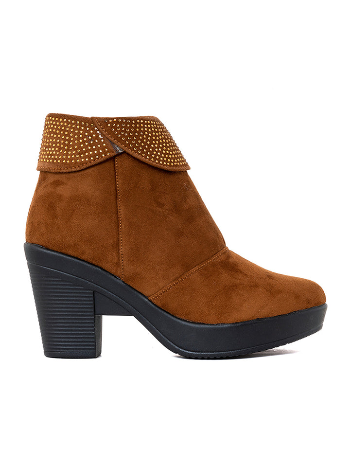 Buy Khadim Cleo Block Heel Cuff Boots for Women Online in India