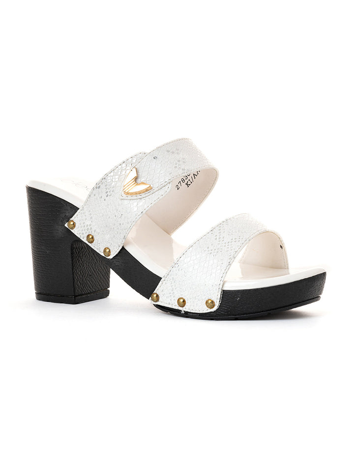 Khadim Cleo High Heel Block Mule Slip On Sandal for Women
