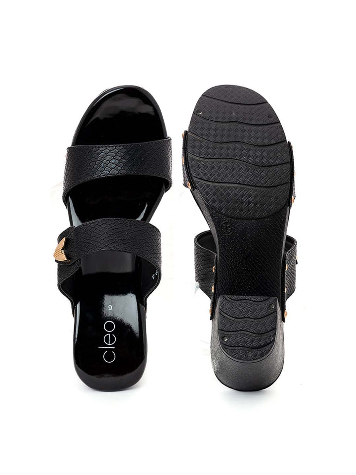 Khadim Cleo High Heel Block Mule Slip On Sandal for Women