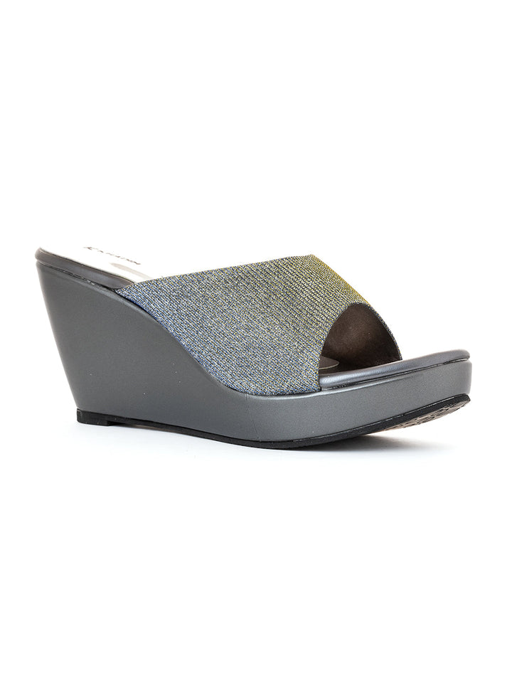 Khadim High Heel Wedge Mule Slip On Sandal for Women