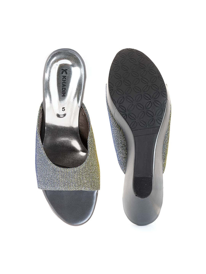 Khadim High Heel Wedge Mule Slip On Sandal for Women