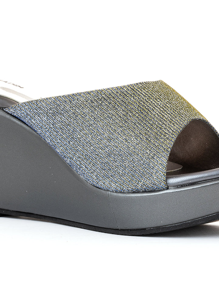 Khadim High Heel Wedge Mule Slip On Sandal for Women