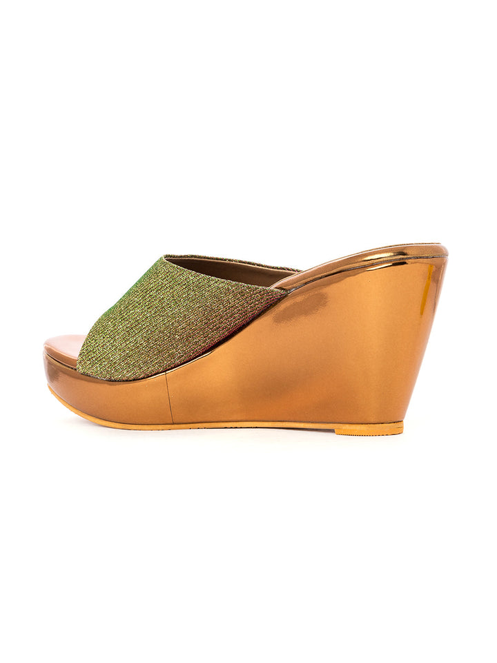 Khadim High Heel Wedge Mule Slip On Sandal for Women