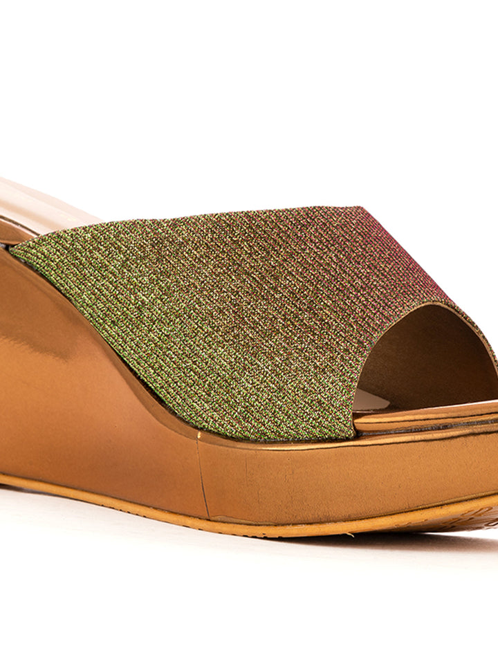 Khadim High Heel Wedge Mule Slip On Sandal for Women