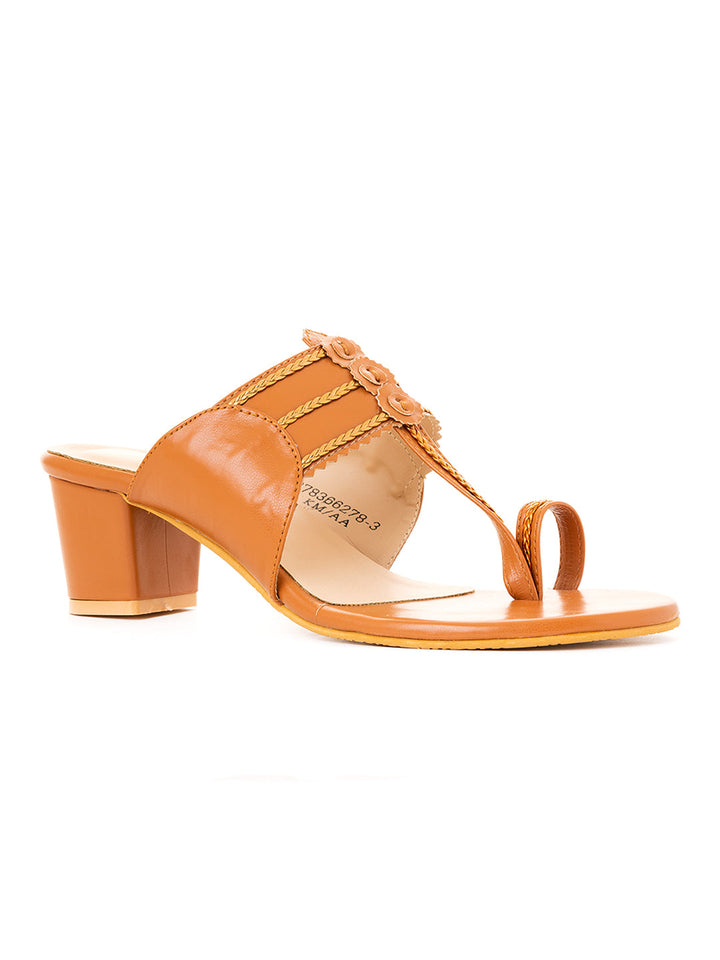 Khadim Block Heel Kolhapuri Slip On Sandal for Women