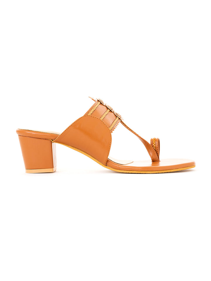 Khadim Block Heel Kolhapuri Slip On Sandal for Women