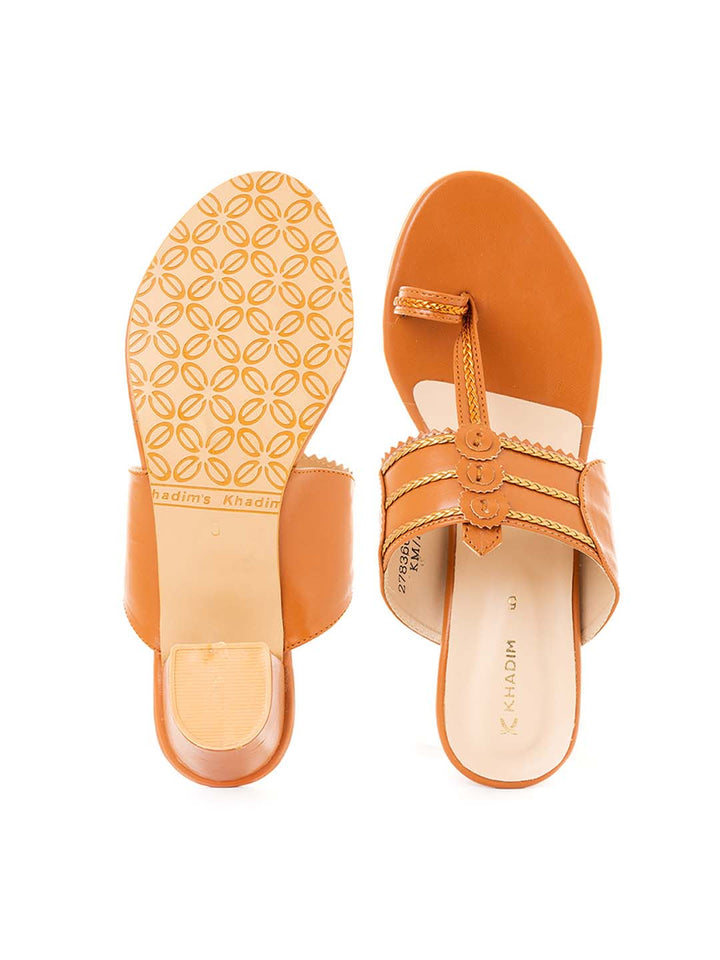 Khadim Block Heel Kolhapuri Slip On Sandal for Women
