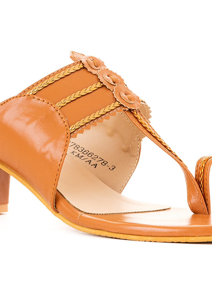 Khadim Block Heel Kolhapuri Slip On Sandal for Women