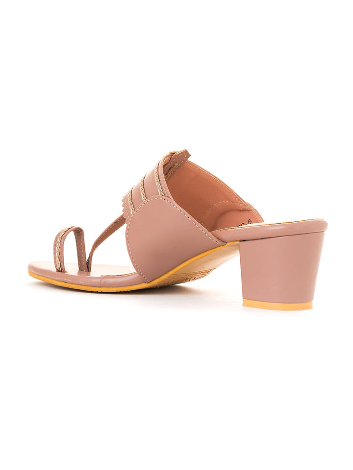 Khadim Block Heel Kolhapuri Slip On Sandal for Women