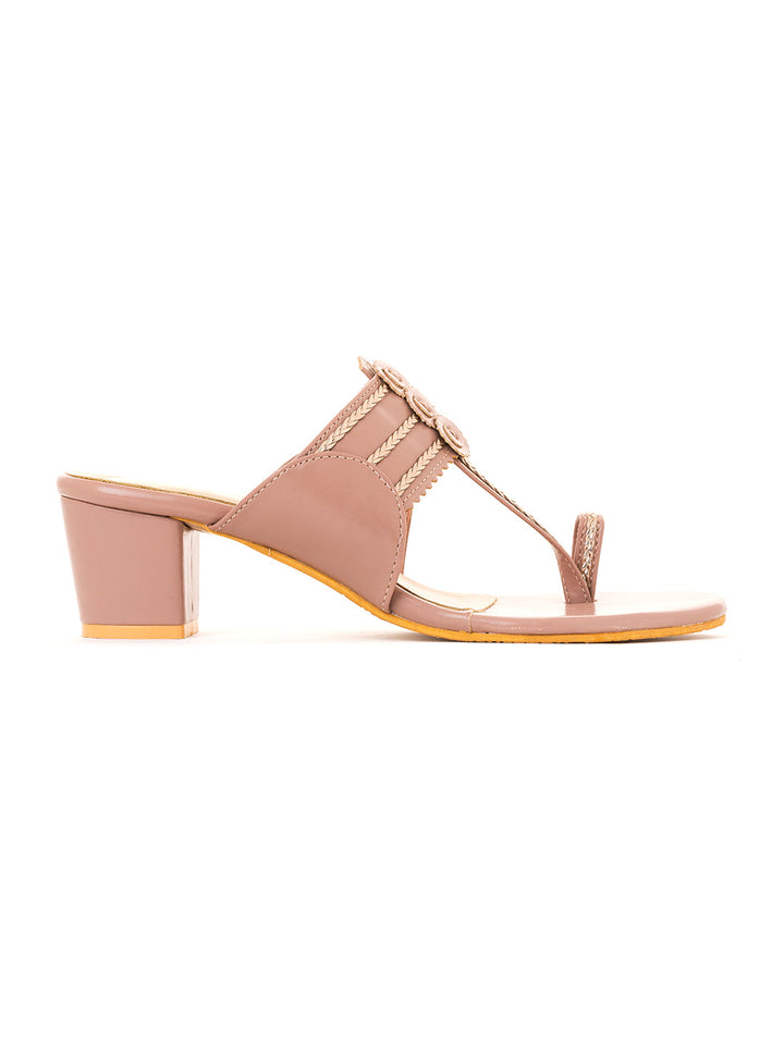 Khadim Block Heel Kolhapuri Slip On Sandal for Women