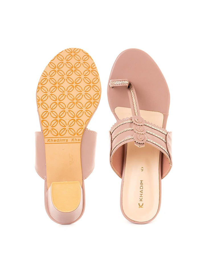 Khadim Block Heel Kolhapuri Slip On Sandal for Women