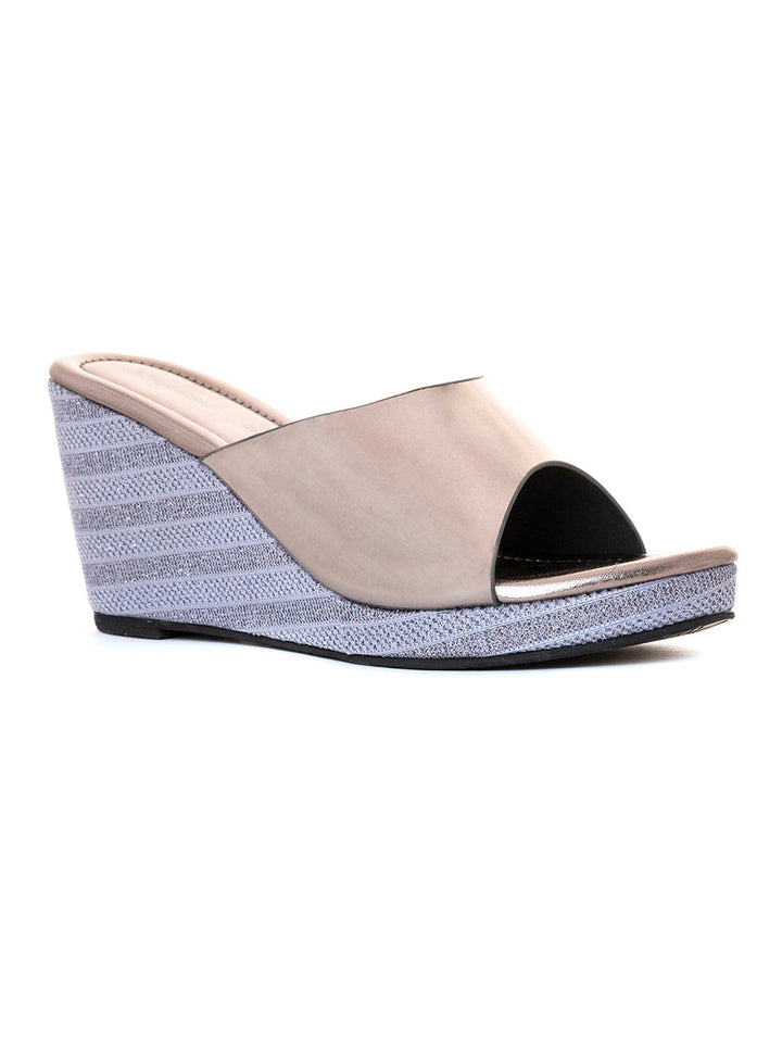 Khadim High Heel Wedge Mule Slip On Sandal for Women