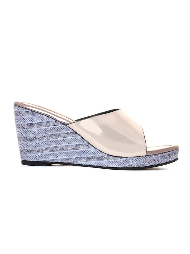 Khadim High Heel Wedge Mule Slip On Sandal for Women