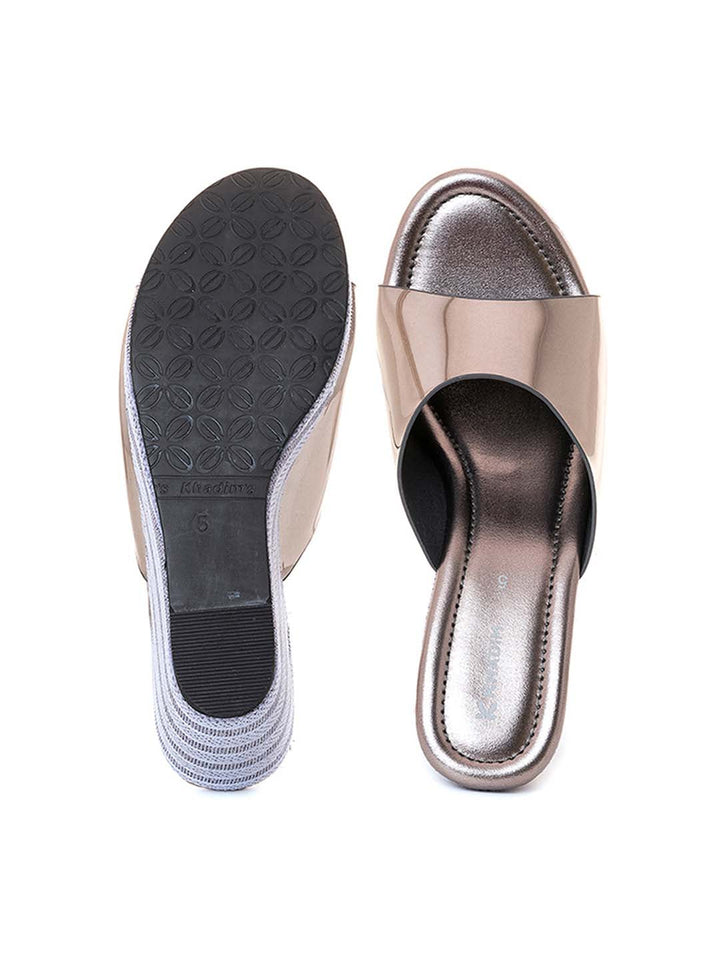 Khadim High Heel Wedge Mule Slip On Sandal for Women