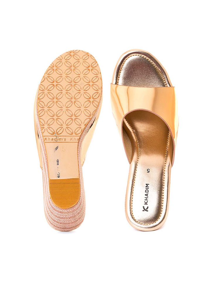 Khadim High Heel Wedge Mule Slip On Sandal for Women